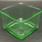 Anchor Hocking Uranium Glass Torn   Thistle Refrigerator Dish C1930s Usa 5x5x3 