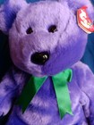 Ty Beanie Buddy Buddies Employee Purple Bear Very Rare Retired 14 Inches