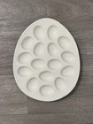White Porcelain Egg Platter Plate 10  W X 12 5  Spring Easter Deviled Eggs Dish