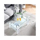 White Coffee Table With Glass  Minimalist Living Room   Waiting Room