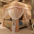 Luxury Mosquito Net For Summer Bed Canopy With Stainless Steel Frame Bed Curtain