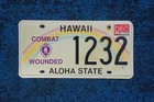 2000 Hawaii License Plate Purple Heart