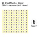 20pcs 0 To 9 Number Stickers 10mm 0 4 Inch Number Label Self Adhesive