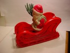 Vintage Celluloid Christmas Santa In Sleigh Figurine