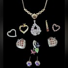 Vintage 10 Sterling Silver Jewelry Lot 925 Pendants Necklace Not Scrap