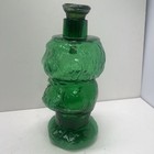 Vintage Indiana Glass Old Man Mountaineer Decanter Bottle Green
