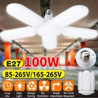 2pcs Led Garage Light Bulb Deformable Ceiling Fixture Lights Warehouse Lamp H0e