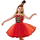 Girls Nutcracker Costume Tutu Dress With Mini Top Hat Kids Party Fancy Dress