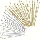 100pcs Gold Silver 20-75mm Head Ball Shaped Pin Eye Pin Used For Making Earrings
