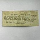 Rare 1937 Eddie Cantor Texaco Town Cbs Wilshire Ebell Theater Ticket Stub Vtg