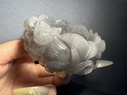 58 2mm Natural Mongolian Jade Bangle Sculpture shetei Cui hand Carved Squirrel