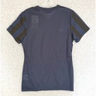 New  Nike Workout Shirt Womens Medium Navy Blue Black Striped Blank Dri-fit Nwt