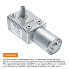 Dc 12v High Torque Turbine Worm Geared Motor With 6mm Shaft 50rpm Geared Motor