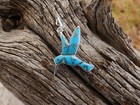 Hummingbird Sterling Silver 925 Beautiful Blue Turquoise   Opal Pendant New U23