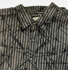 Rare Vintage Brand Mens Black Brown Blue Geometric Long Sleeve Shirt Sz Xl
