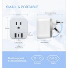 2 Pc European Travel Plug Adapter Foldable International Plug 1 Ac Outlets 3 Usb
