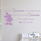 Mickey Mouse Walt Disney Dreams Come True Pursue Vinyl Wall Decal Decor Quote 