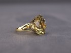 Vintage Cocktail Statement Ring Round 17ct Citrine 13k Gold Crown Basket Sz 7 25