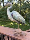 Great Blue Heron Original Wood Carving By S Linder Hand Painted 13 5   