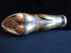 Antique C 1890 Brass Deer Hoof Figural Flip Top Match Safe Deponirt Vesta Case