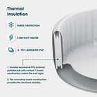 Relxtime Inflatable Spa Grey Square Hot Tub 4-6 Person With 130 Jets