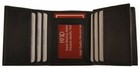 Mens Trifold Leather Credit Card Id Wallet Rfid Blocking Black New