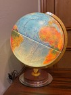 Replogle World Horizon Series 12    Lighted Globe Raised Topography Hardwood Base