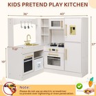 Kids Corner Kitchen Playset Wooden Cooking Pretend Kitchen Toddler Toys Gifts
