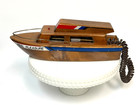 Vintage Telemania S s  America Wooden Boat Novelty Phone Telephone-no Box