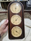 Sunbeam Vintage Weather Station Wood Wall Plaque Thermometer Barometer Humidity