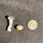 2 Uranium Glass Mushroom And Egg    Screaming Neon Glow     Handmade Soft Glass Ooak