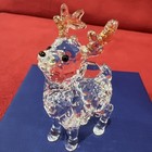 Swarovski Crystal 2016 Santa   s Reindeer 5223261 Mib With Gold Tone Antlers