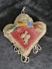 Antique Iroquois Beadwork Pin Cushion Souvenir Whimsy Floral Motif Hand Beaded