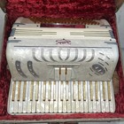 Vintage Lira Piano Accordion W  Case     1950s     Pearloid Finish     Works Well