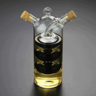 Olive Oil And Vinegar Dispenser Cruet Bottles  2 In 1 Transparent Dual Glass For
