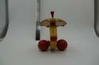 Vintage Kouvalias Wooden Whale Pull Along Toy Greek Used