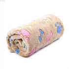 Warm Fleece Pet Blanket Small Large Paw Print Cat Dog Puppy Bed Sofa Mat Cushion