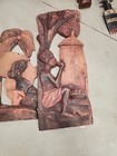 2 Large  Wooden Tribal Man   Woman Wall Art African Culture  Collector Mcm 15 
