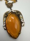Antique Art Nouveau Or Art Deco  Czech Glass Lavalier Necklace