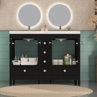 Bathroom Vanity Cabinet Double Ceramic Sink Top Sink Cabinet Modern Wood 47-inch