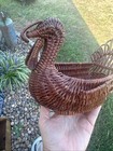 Vintage Wicker Tom Turkey Basket Thanksgiving  Rattan Brown Cornucopia Farmhouse
