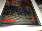 Rare 1992 Budweiser Annheuser Busch Bud Dry Beer Silver Foil Bar Mirror 20  x16   