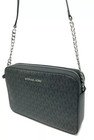  378  Michael Kors Jet Set Item Large East West Black Signature Crossbody Black