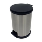 1 5 Gallon Trash Can  Plastic Round Step Bathroom Trash Can  Silver