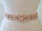 2 Diy Applique Parts  Rosegold Clear Rhinestone Pearl Diy Trim