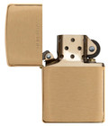 Zippo Brushed Brass Lighter  With Solid Brass  Item 204  New In Box