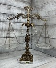 Vintage Crystal Scales Of Justice With Marble Base Made In Italy As Is Read     
