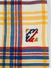 Vintage El Mono Striped Linen Tablecloth 60x60 With Set Of 6 Napkins 22x23 Bb3