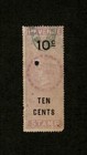 Malaya Straits Settlement 10c Qv Revenue Stamp Faults Used