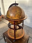 Vintage Large Wooden Globe Bar Cabinet Hidden Liquor Storage